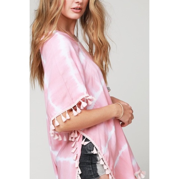 Tassel Tie Dye Beach Cover Up - Picture 2 of 4